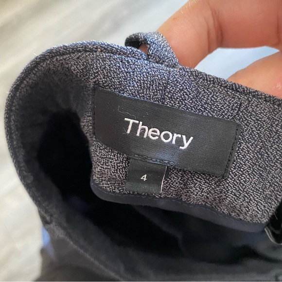 Theory Wool Blend Gray Straught Leg Trouser Pants Size 4 - Picture 9 of 10